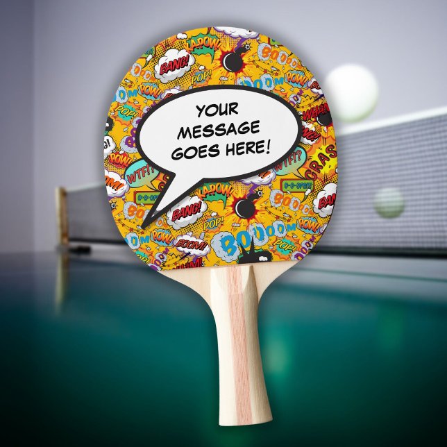 Modernes Funny Comic Personalisierte Sprechblase b Tischtennis Schläger (Modern Funny Comic Book Personalized Speech Bubble Ping Pong Paddle)