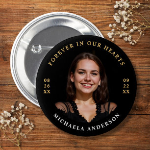 Modernes für immer in unserem Herzen Beerdigung/Ge Button