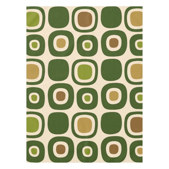Modernes Gartenmuster Mitte des Jahrhunderts Tischdecke (Vorderseite)