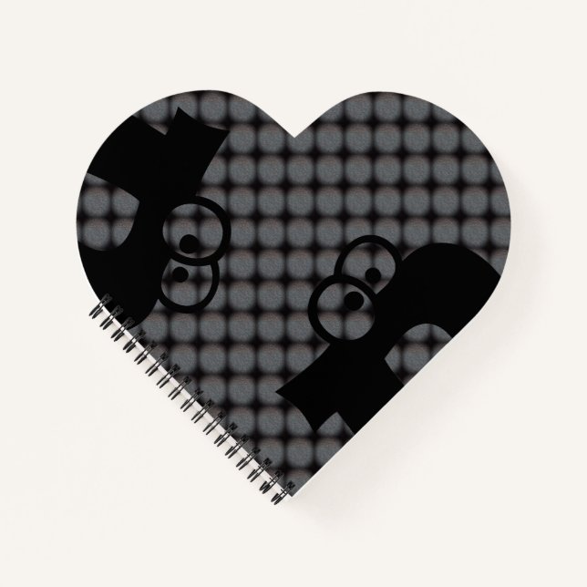 MODERNES, GARTENSCHWARZES NIEDLICHES NOTEBOOK NOTIZBUCH (Vorderseite)