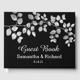 Modernes Gästebuch aus Silver Floral