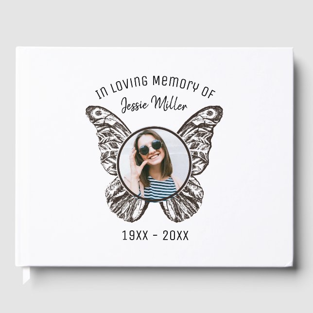 Modernes Gästebuch für Butterfly-Memorial (Vorderseite)