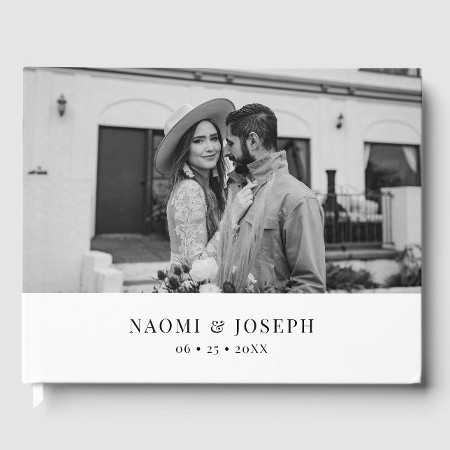 Modernes Gästebuch für Hochzeiten und Foto (Vorderseite)