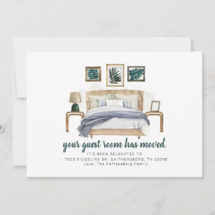 Modernes Gästezimmer Wir haben Boho Moving Ankündigung