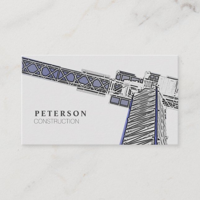 Modernes Gebäude Bauturm Krane Grau Visitenkarte (Vorderseite)