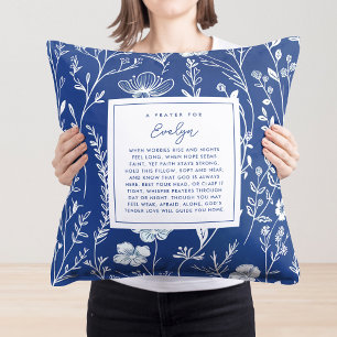 Modernes Gebet Keepake Geschenkheft Blaue Blüte Kissen