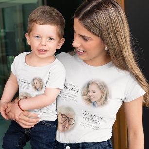 Modernes Gedenk-T-Shirt mit Vorher-Nachher-Foto T-Shirt