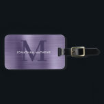 Modernes, gegossenes Metallic Lavendel Monogram Gepäckanhänger<br><div class="desc">Modernes,  gegossenes,  metallisches Lavendel-Monogramm-Gepäckstück</div>