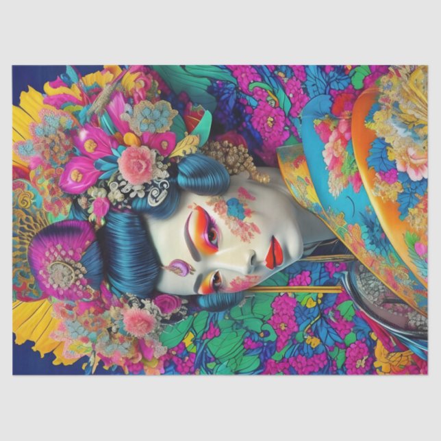 Modernes Geisha Dekoupage Tissue Paper Seidenpapier (Vorderseite)