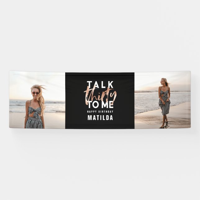 Modernes, geistlich-schicke Rose Gold Foto 30. Geb Banner (Horizontal)