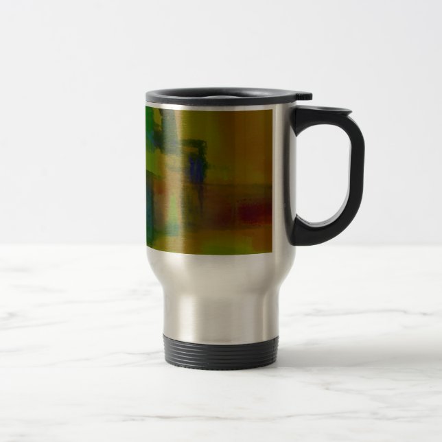 Modernes Gelb-Abstrakt Reisebecher (Rechts)
