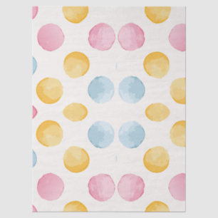 Modernes Gelb, Pink und Blau Kreis Muster Seidenpapier