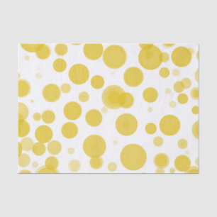 Modernes Gelb- und Weißpolka-Dot-Bubbles-Party Seidenpapier