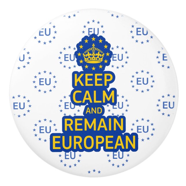 Modernes Gelbblau Behielt Ruhe Crown Europe Vector Keramikknauf (Vorderseite)