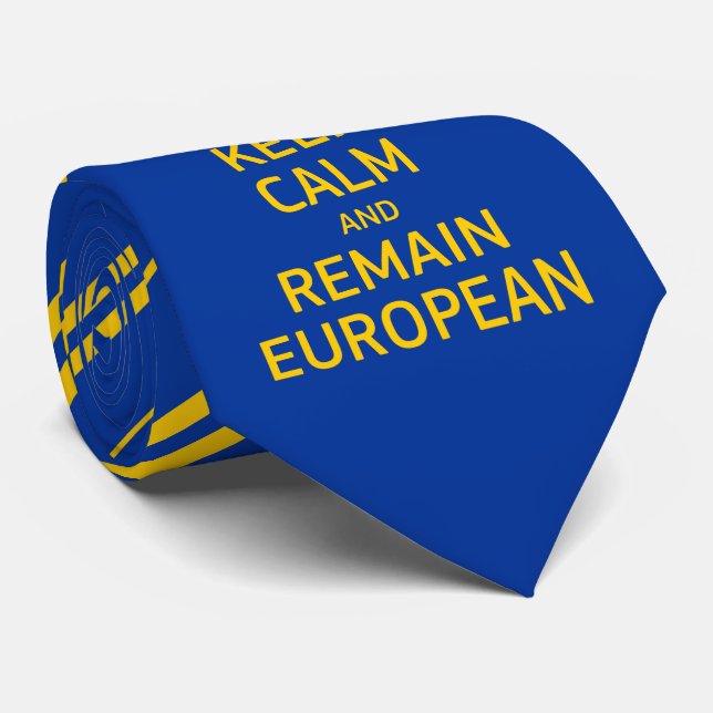 Modernes Gelbblau Behielt Ruhe Crown Europe Vector Krawatte (Gerollt)