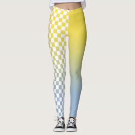 Modernes gelbes blaues Farbmuster Leggings