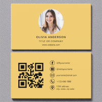 Modernes Gelbes Foto mit QR Code Social Media