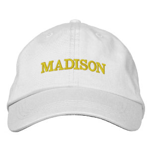 Modernes Gelbes individuelle Name-Monogramm Bestickte Baseballkappe