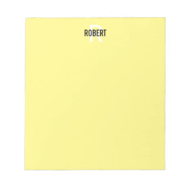 Modernes gelbes Monogramm-Notizblock Notizblock