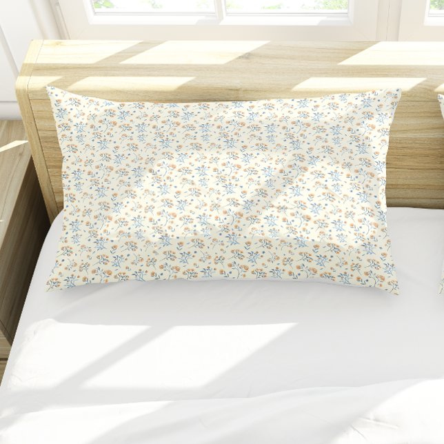 Modernes gelbes Vintages Wildblume-Muster Kissenbezug (Modern Yellow Vintage Wildflower Pattern Pillow Case)