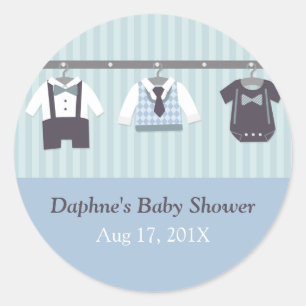 Modernes Gentleman Baby Boy Dusche Party Runder Aufkleber