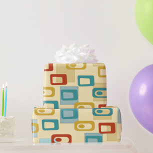 Modernes Geo-Pod-Muster Mitte des Jahrhunderts Geschenkpapier