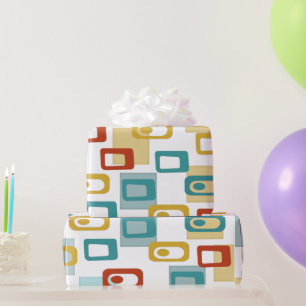 Modernes Geo-Pod-Muster Mitte des Jahrhunderts Geschenkpapier