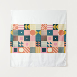 Modernes geometrisch abstraktes Musterdesign mit S Wandteppich