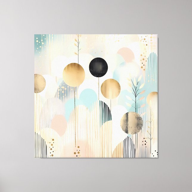 Modernes geometrisch abstraktes Pastellmuster Leinwanddruck (Vorderseite)