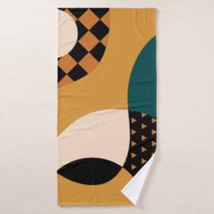 Modernes geometrisch abstraktes Patchwork-Muster, Badehandtuch