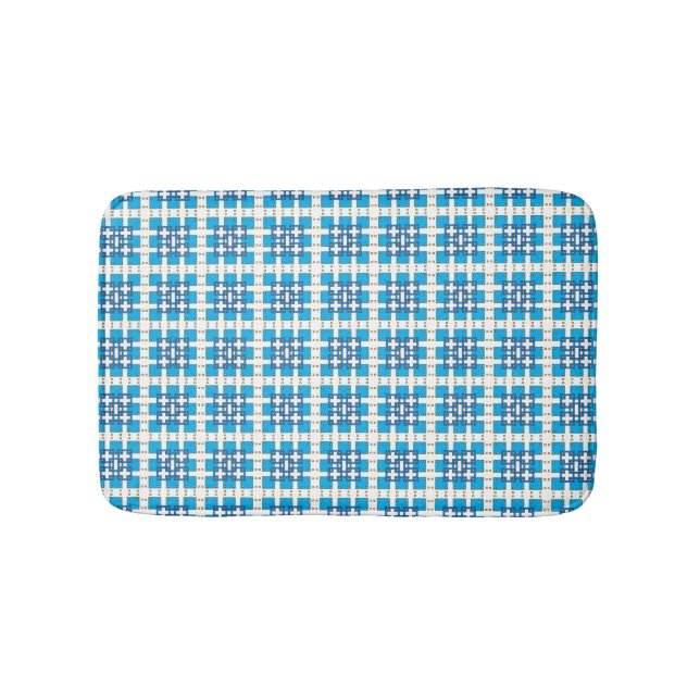 Modernes geometrisch blaues Seekartenmuster Badematte (Vorderseite)