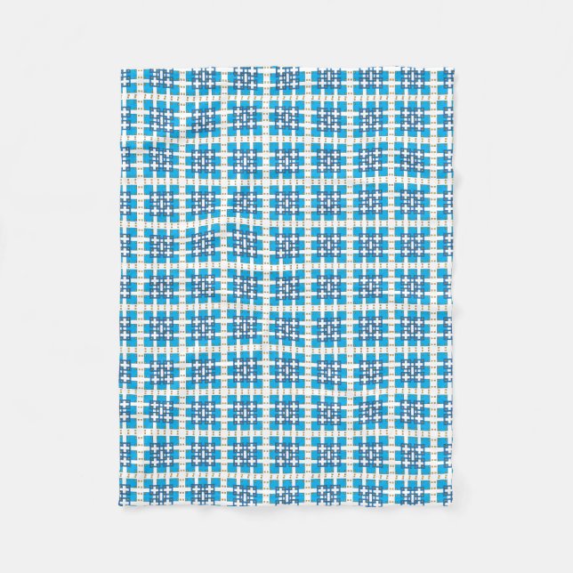 Modernes geometrisch blaues Seekartenmuster Fleecedecke (Vorderseite)