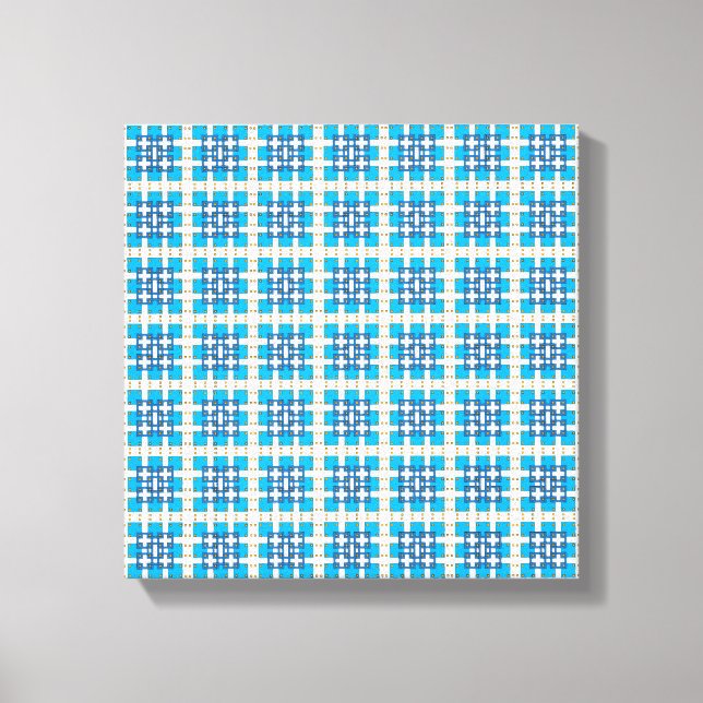 Modernes geometrisch blaues Seekartenmuster Leinwanddruck (Vorderseite)