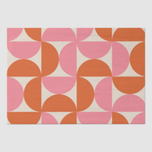 Modernes geometrisch-rosa-orangefarbenes Muster de Seidenpapier