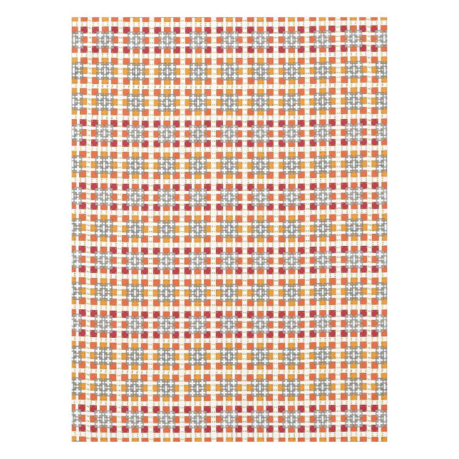 Modernes geometrisch rotes Muster der orangefarben Tischdecke (Vorderseite)