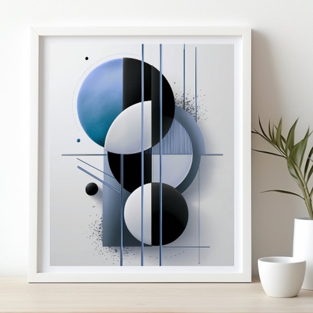 Modernes geometrisches Abstraktes Blau Elegant Min Poster (Von Creator hochgeladen)