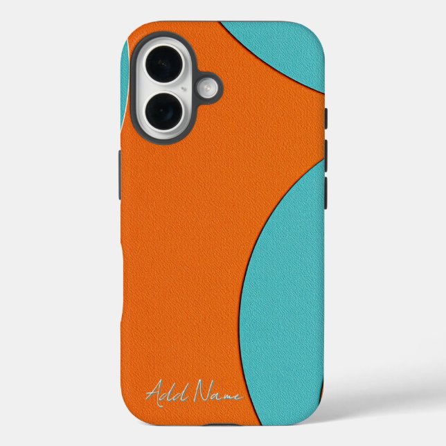 Modernes geometrisches abstraktes Design iPhone 16 Hülle (Rückseite)