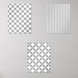 Modernes geometrisches Abstraktes Grau und Weiß Bilderwand Sets