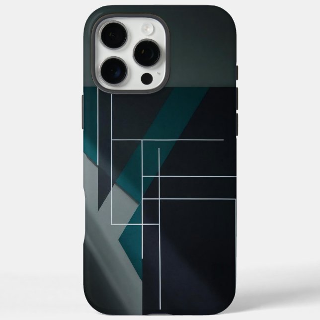 Modernes geometrisches Abstraktes iPhone 16 Pro Max Hülle (Rückseite)
