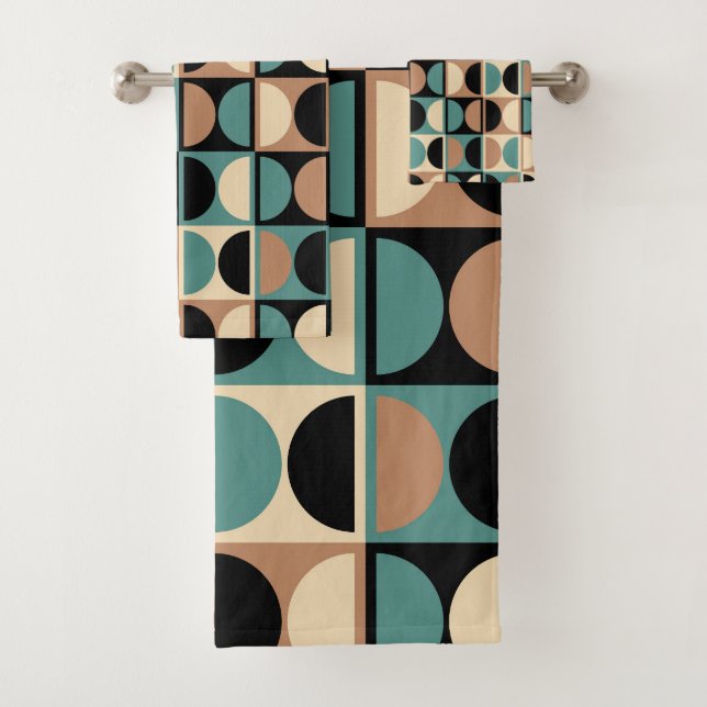 Modernes geometrisches Abstraktes Muster des Mitte Badhandtuch Set (Insitu)