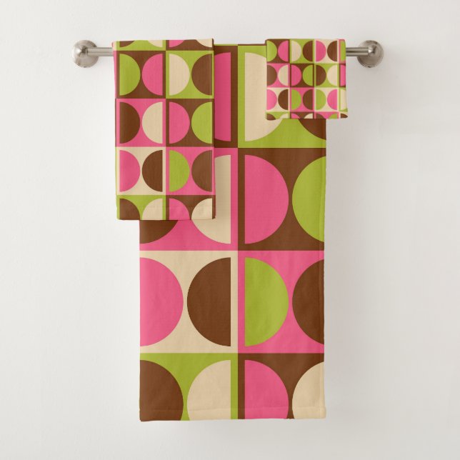 Modernes geometrisches Abstraktes Muster des Mitte Badhandtuch Set (Insitu)