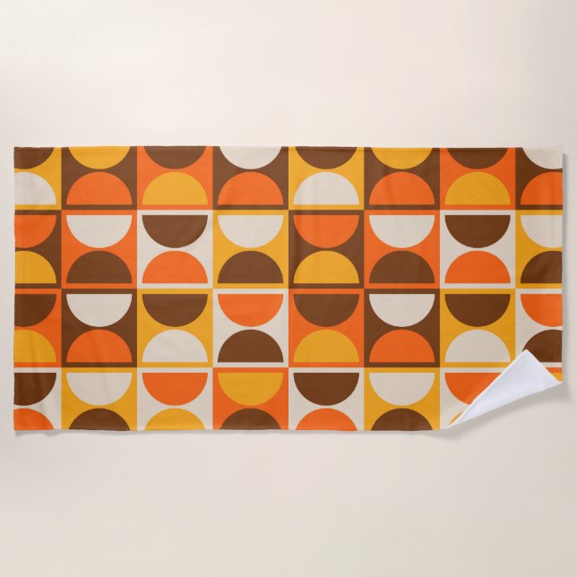 Modernes geometrisches Abstraktes Muster des Mitte Strandtuch (Vorderseite)