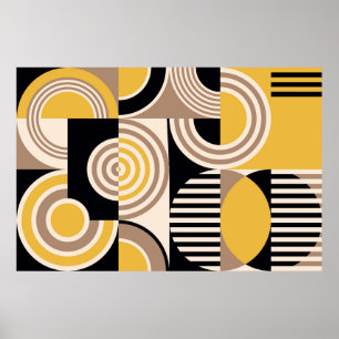 Modernes geometrisches abstraktes Muster. Vintages Poster