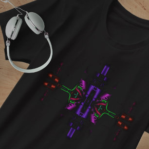 Modernes geometrisches auf schwarzem T-Shirt