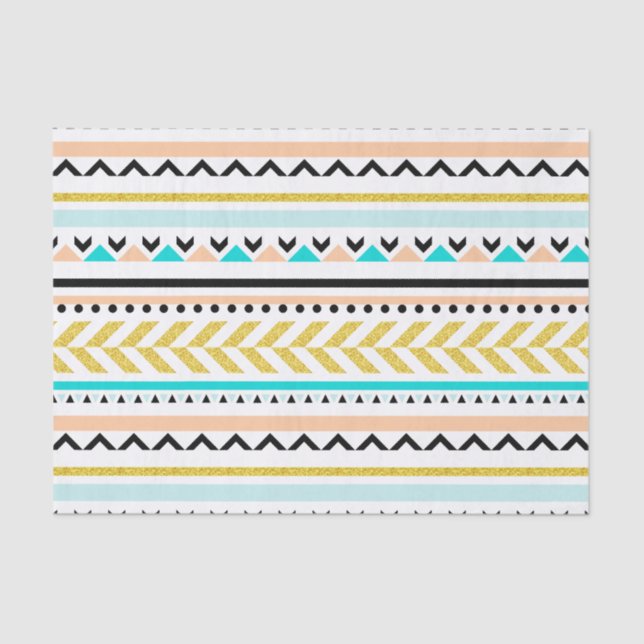 Modernes geometrisches Azteendesign Seidenpapier (Vorderseite)