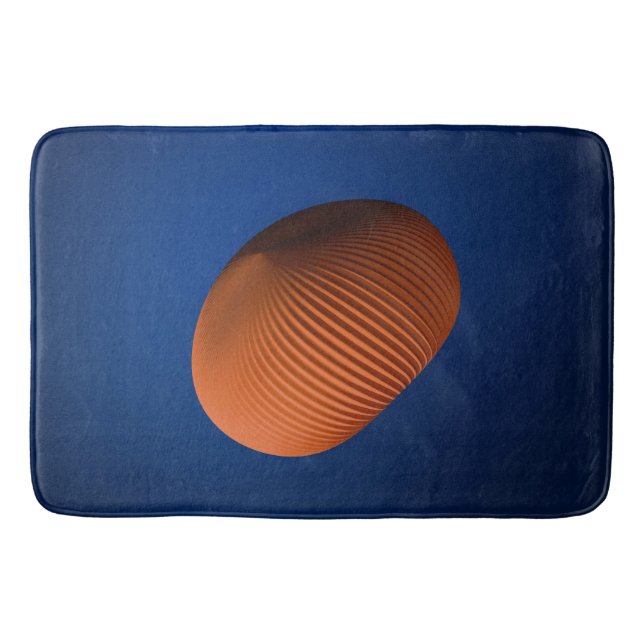 Modernes geometrisches Bath mat Bold Orange & Blue Badematte (Vorderseite)