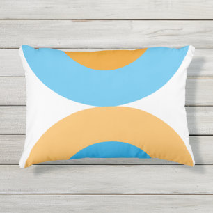 Modernes geometrisches Blau und Gelb Kissen Für Draußen