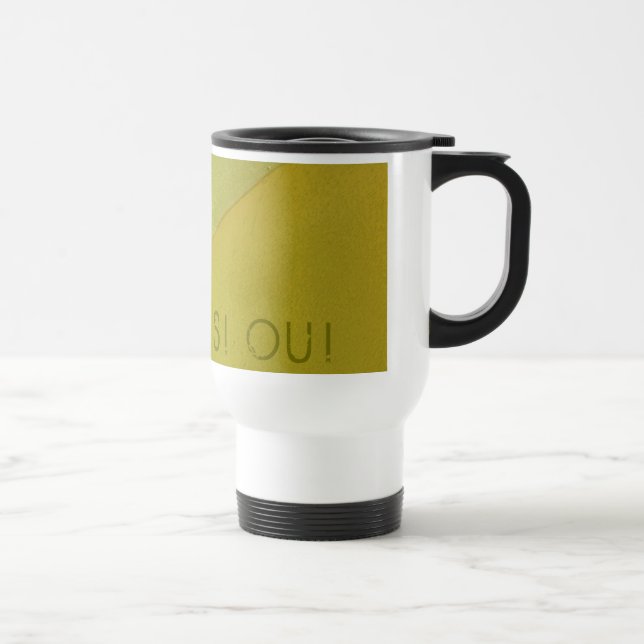 Modernes geometrisches Configurative Foto mit Reisebecher (Rechts)