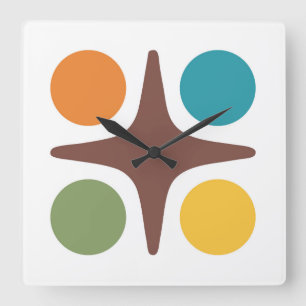 Modernes geometrisches Design der Sternexplosion M Quadratische Wanduhr