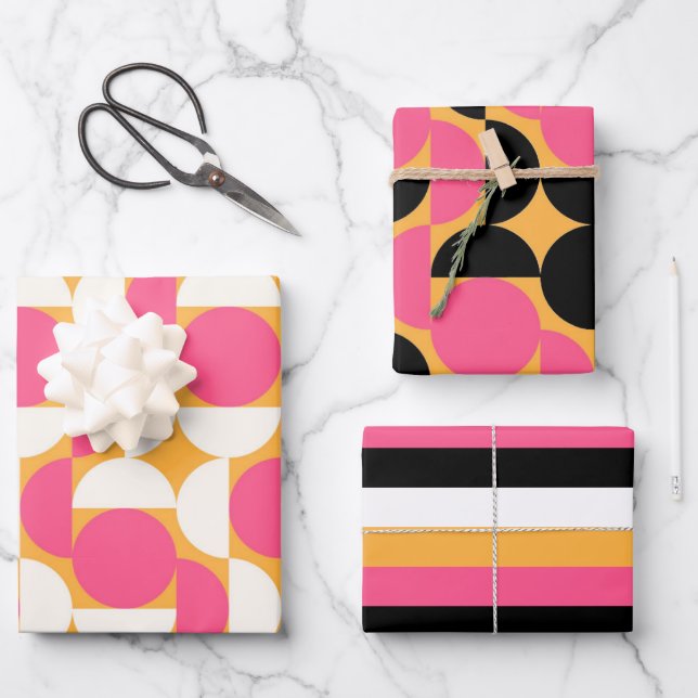 Modernes geometrisches Design Geschenkpapier Set (Vorderseite)
